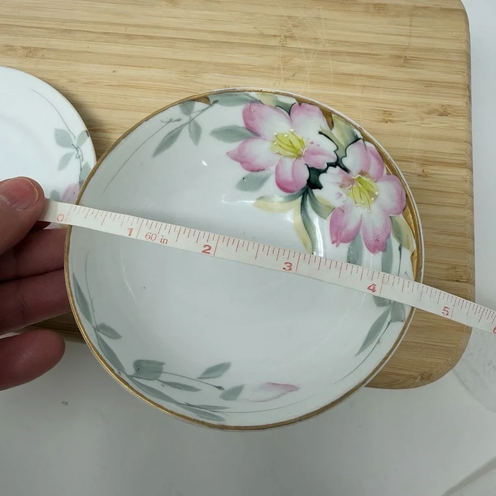 Vintage Noritake Azalea 3 Foot Bowl Mayo Cream Plate 19322 Japan Green Stamp - Picture 14 of 15